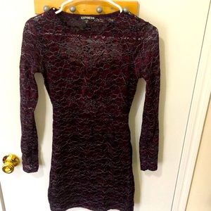 Deep purple, low back,lace body XS dress.